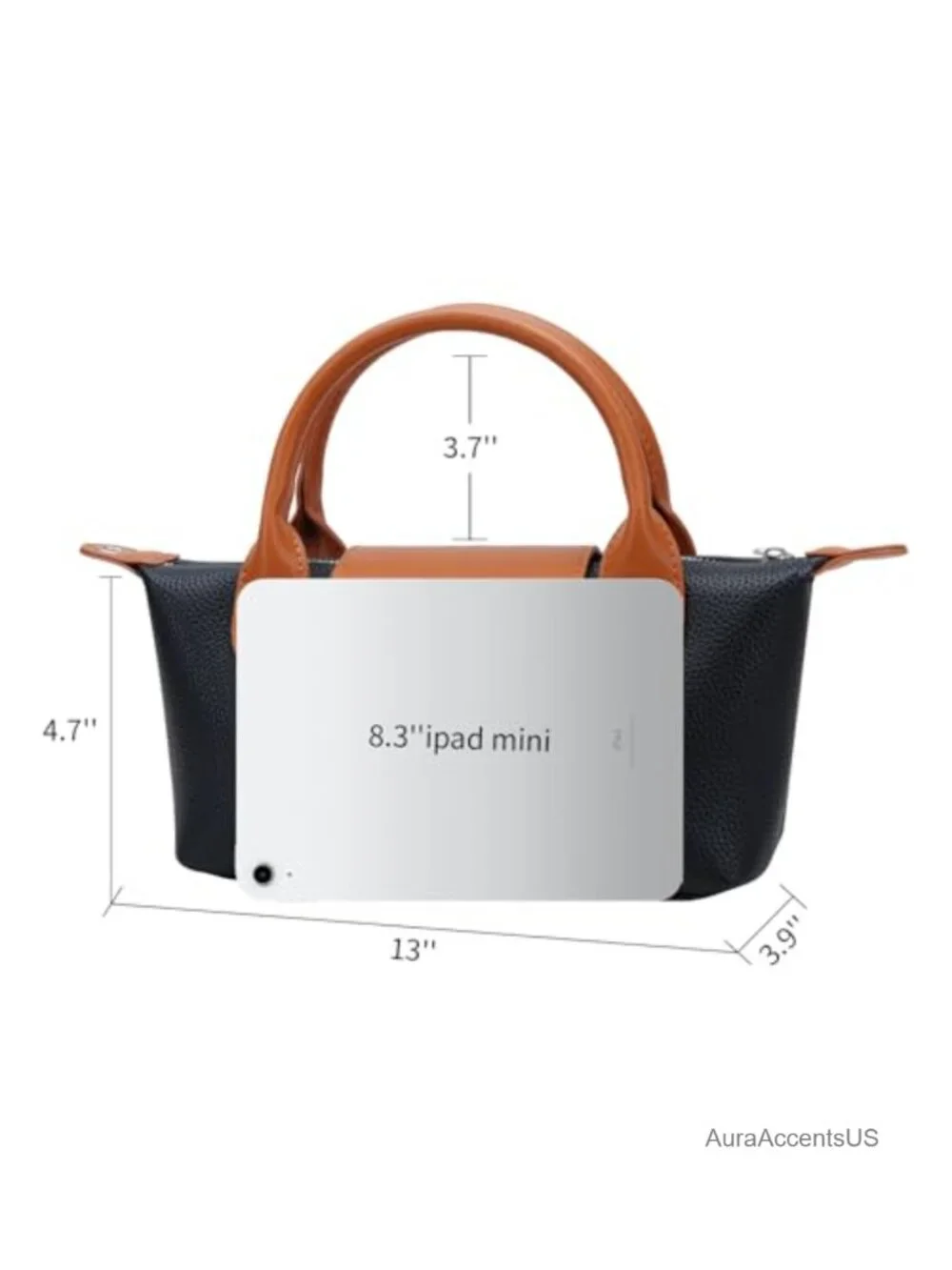 Vegan Leather Mini Top Handle Shoulder Bag - Crossbody Purse with Removable